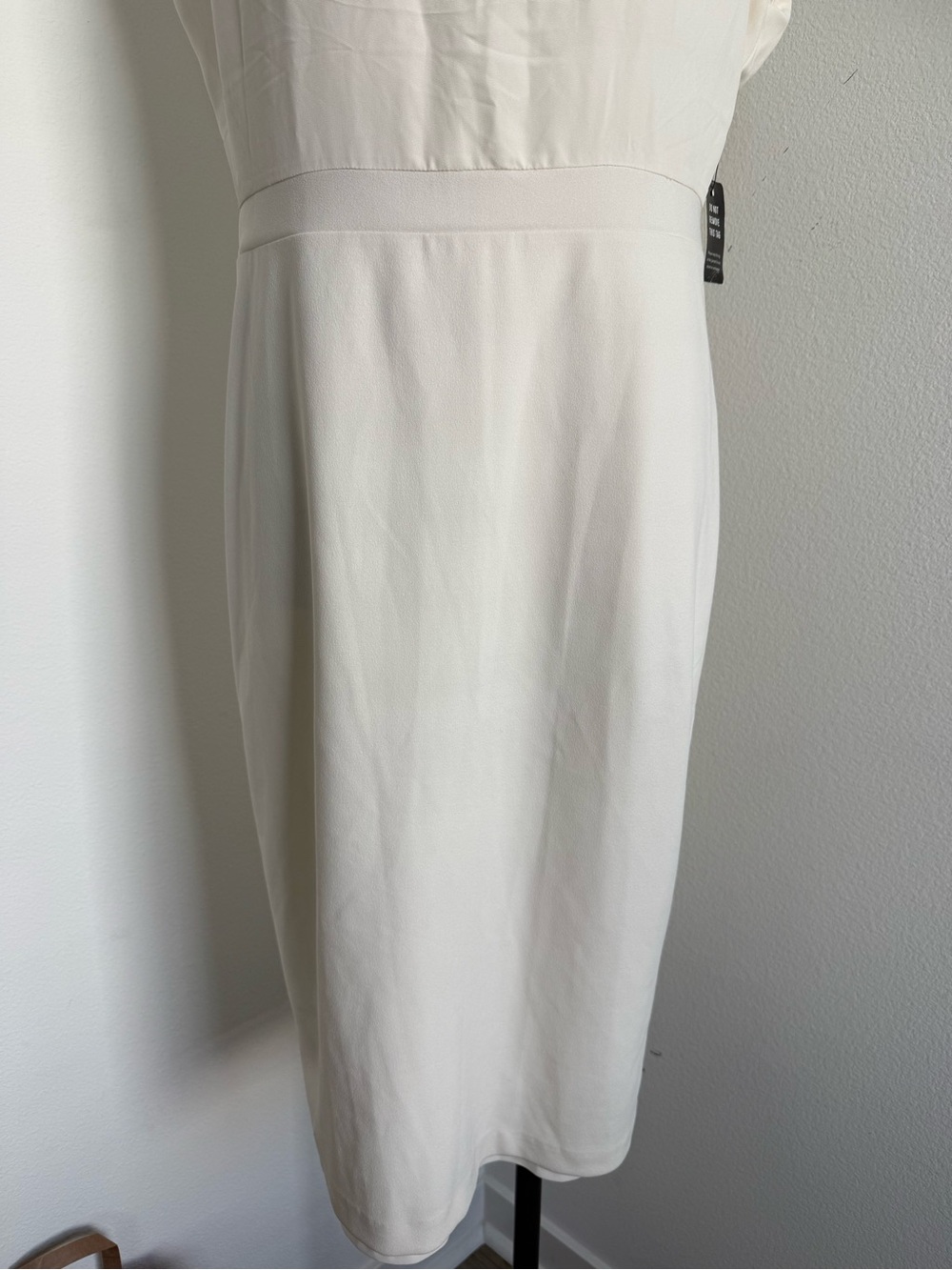 NWT Express White Mock Neck Midi Dress Size Large Bridal Party Spring Summer New - Picture 3 of 6